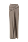 OUDE WAAG 25 Autumn and Winter Printed Draped Knitted Ribbed Skirt OW-OW-25AW-SK03T2GY830-KWH Mineral Gray